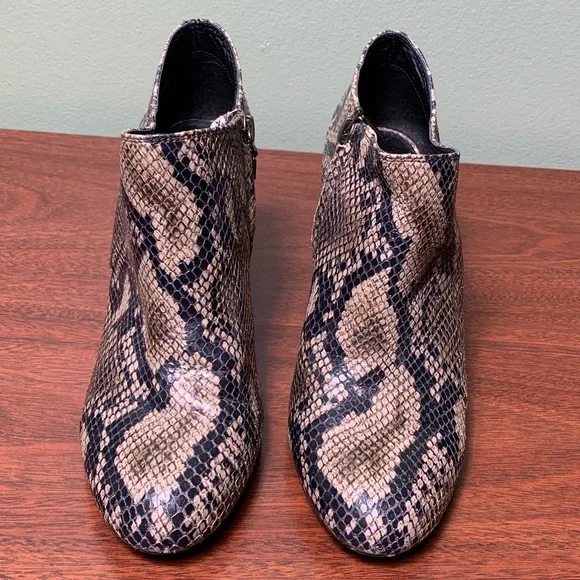 Geox Respira | Snakeskin Print Italian Leather Booties - EU 38 - Picture 5 of 10